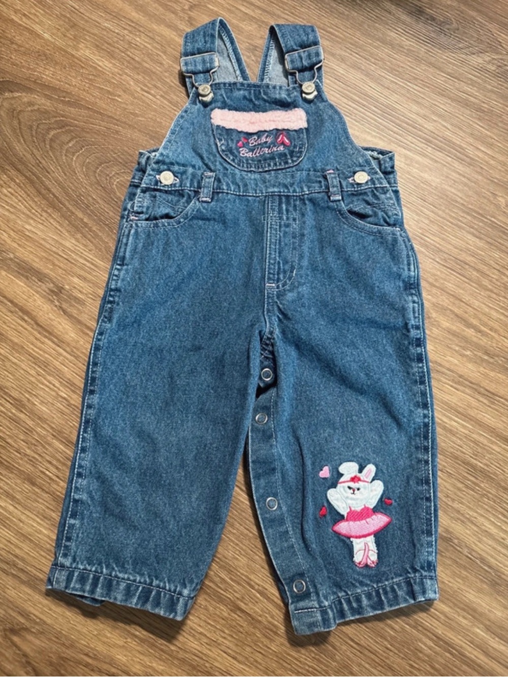 VTG 90s Overalls Ballerina Bunny Allura Blues 12 month denim Jean